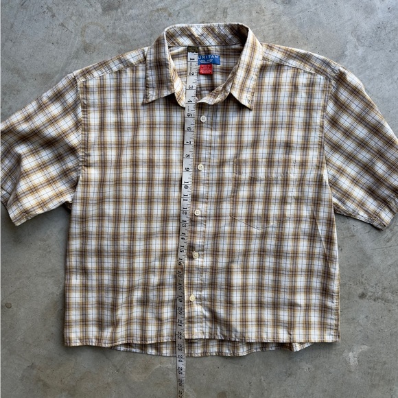 Vintage Cropped Plaid Button Down Shirt - S - Picture 4 of 5